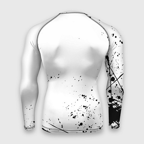 Мужской рашгард Ювентус черные краски всплеск / 3D-принт – фото 2
