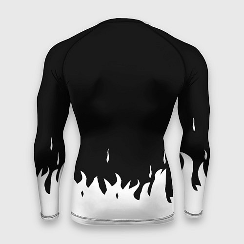 Мужской рашгард Ювентус белый огонь текстура / 3D-принт – фото 2