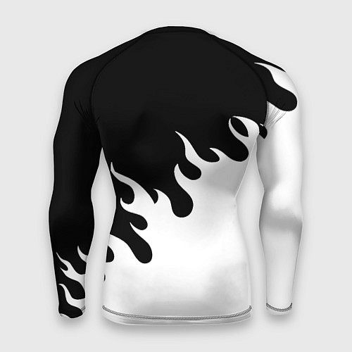 Мужской рашгард Ювентус огонь текстура / 3D-принт – фото 2