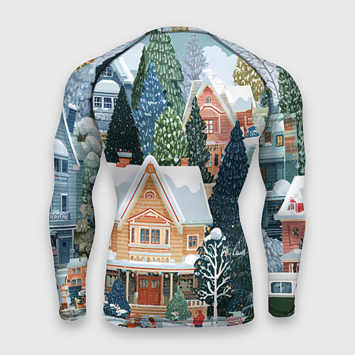 Мужской рашгард Новогодний елочный двор / 3D-принт – фото 2
