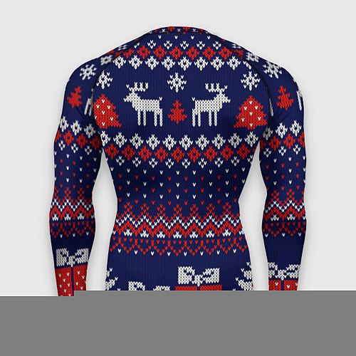 Мужской рашгард Новогодний вязаный паттерн / 3D-принт – фото 2