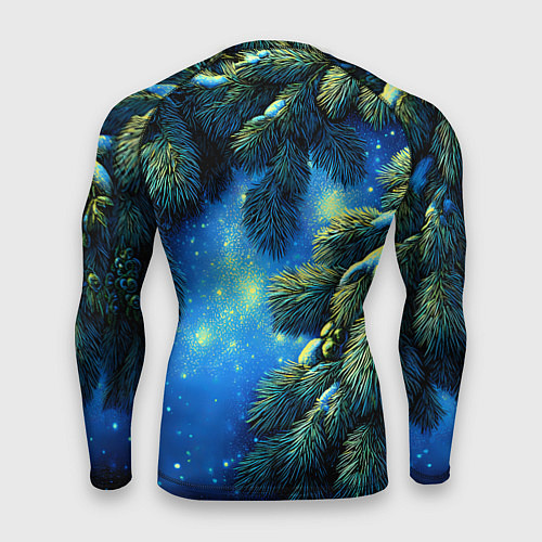 Мужской рашгард Новогодние ветки елки / 3D-принт – фото 2