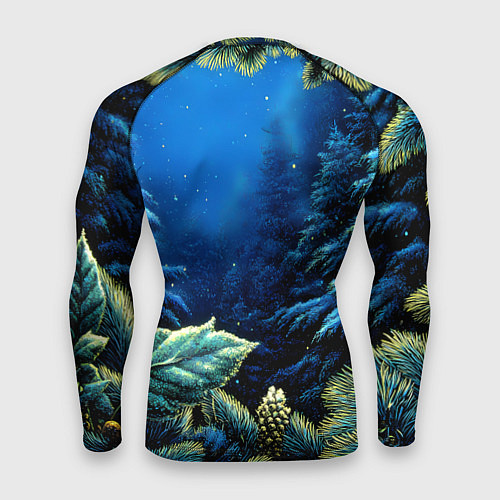 Мужской рашгард С новым годом - елочные ветки / 3D-принт – фото 2
