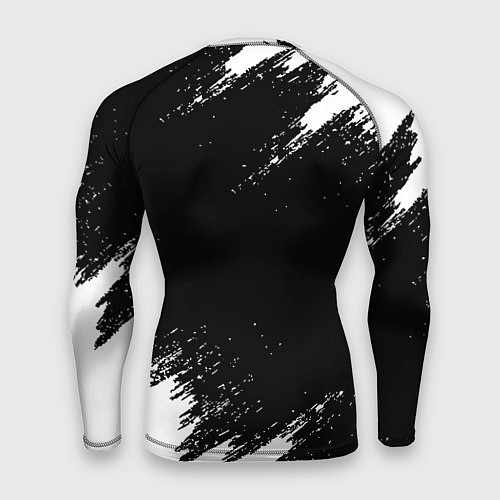 Мужской рашгард Реал Мадрид черно белые краски / 3D-принт – фото 2