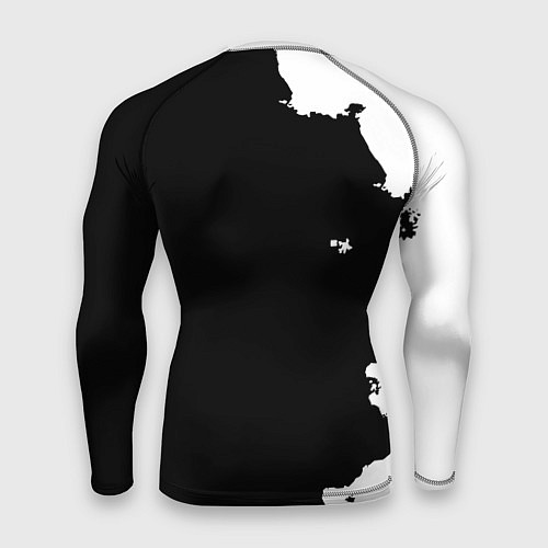 Мужской рашгард Реал Мадрид черно белые краски / 3D-принт – фото 2