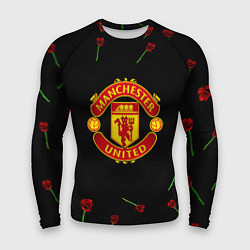 Рашгард мужской Манчестер Юнайтед розы, цвет: 3D-принт