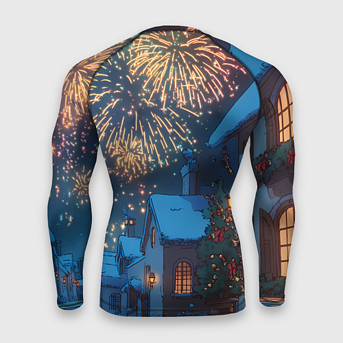Мужской рашгард Праздничный новогодний салют / 3D-принт – фото 2