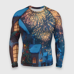 Рашгард мужской Праздничный новогодний салют, цвет: 3D-принт
