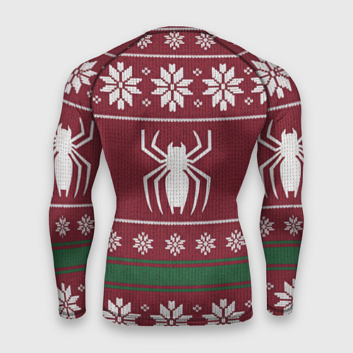 Мужской рашгард Человек паук в вязаном свитере - новый год / 3D-принт – фото 2