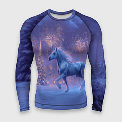 Мужской рашгард Лошадь и новогодний салют