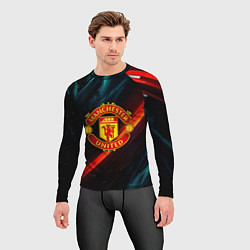 Рашгард мужской Манчестер Юнайтед абстракция, цвет: 3D-принт — фото 2
