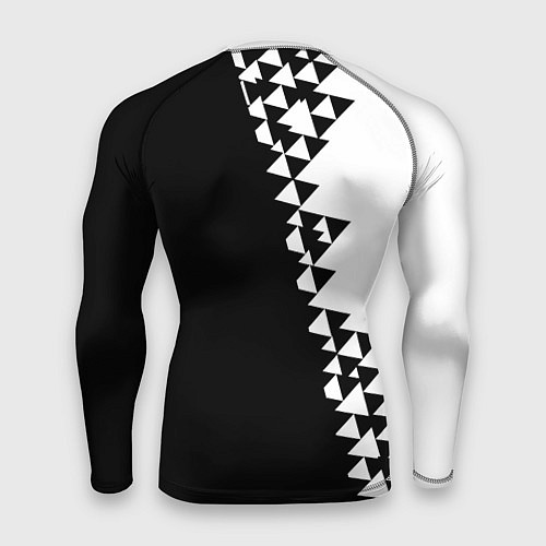 Мужской рашгард Juventus черно белая геометрия текстура / 3D-принт – фото 2