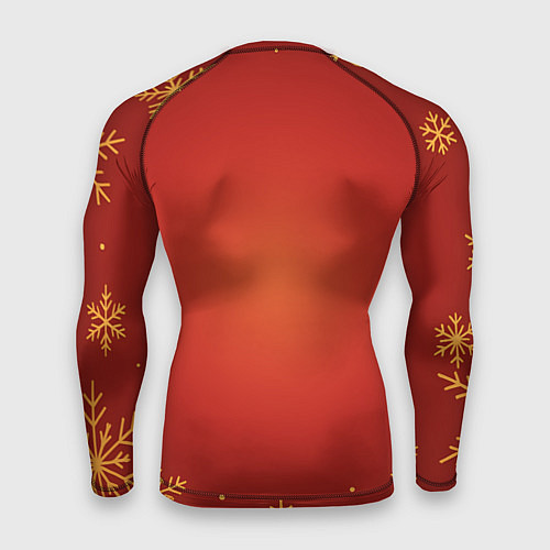 Мужской рашгард Новогодняя лошадка 2026 на красном фоне / 3D-принт – фото 2