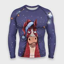 Мужской рашгард Новогодняя лошадь символ 2026 года