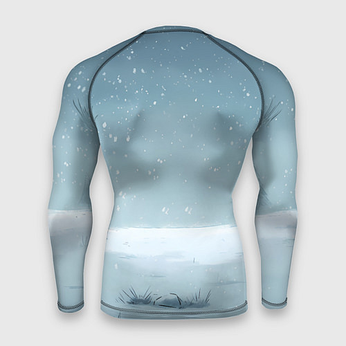 Мужской рашгард Лошадь сидит на снегу / 3D-принт – фото 2