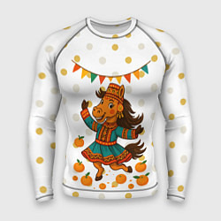 Мужской рашгард Якутская лошадь празднует Новый год