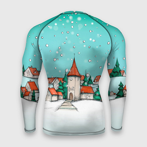 Мужской рашгард Снеговик - Новогодний Зож / 3D-принт – фото 2