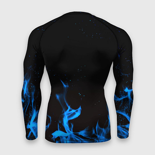 Мужской рашгард Наполи синий огонь / 3D-принт – фото 2