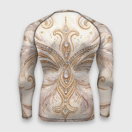 Мужской рашгард Перламутровый орнамент с перьями / 3D-принт – фото 2