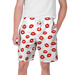 Шорты на шнурке мужские Поцелуйчики, цвет: 3D-принт
