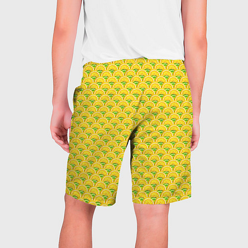 Мужские шорты Текстура лимон-лайм / 3D-принт – фото 2