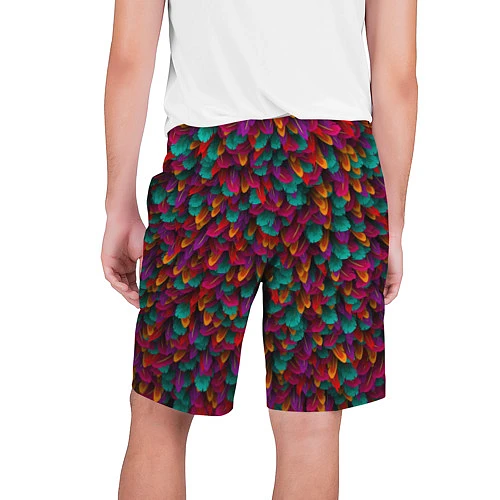 Мужские шорты Разноцветные перья / 3D-принт – фото 2