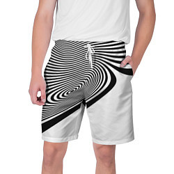 Шорты на шнурке мужские Black & White Illusion, цвет: 3D-принт