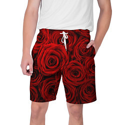 Шорты на шнурке мужские Красные розы, цвет: 3D-принт
