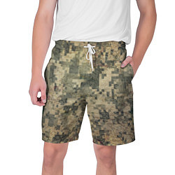 Шорты на шнурке мужские Камуфляж пиксельный: хаки, цвет: 3D-принт