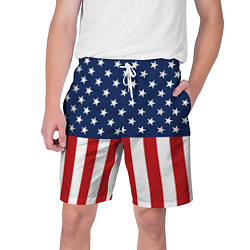 Шорты на шнурке мужские Флаг США, цвет: 3D-принт