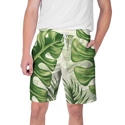 Шорты на шнурке мужские Тропический папоротник, цвет: 3D-принт