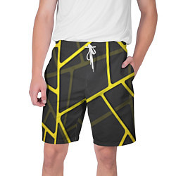 Шорты на шнурке мужские Желтая сетка, цвет: 3D-принт