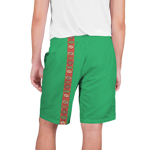 Мужские шорты Туркменистан, лента с гербом / 3D-принт – фото 2