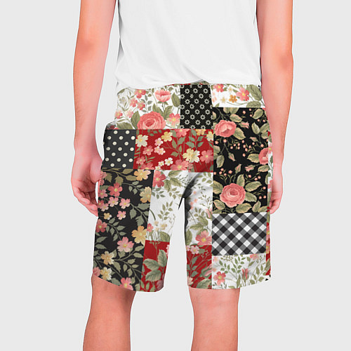 Мужские шорты Лоскутный орнамент - пэчворк / 3D-принт – фото 2