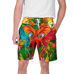 Шорты на шнурке мужские Яркие тропики, цвет: 3D-принт