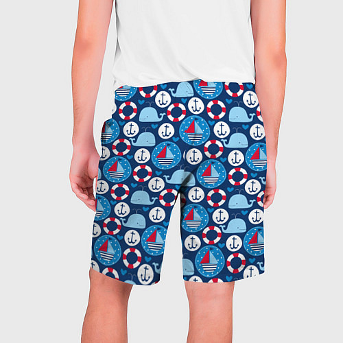 Мужские шорты Киты и яхты / 3D-принт – фото 2