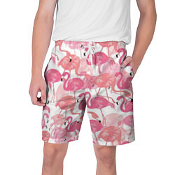 Шорты на шнурке мужские Рай фламинго, цвет: 3D-принт