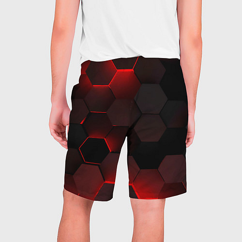 Мужские шорты Красные абстрактные плиты / 3D-принт – фото 2