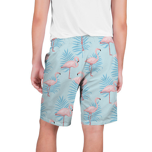 Мужские шорты Арт с розовым фламинго / 3D-принт – фото 2