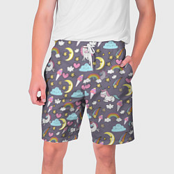 Шорты на шнурке мужские Сказочный Пони, цвет: 3D-принт