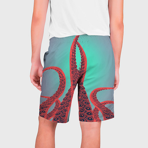 Мужские шорты Красные щупальца осминога / 3D-принт – фото 2
