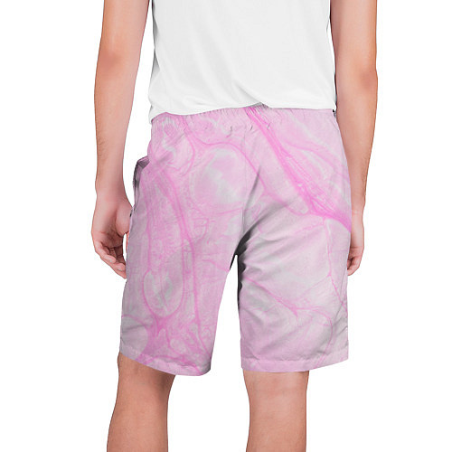 Мужские шорты Розовые разводы краска зефир / 3D-принт – фото 2