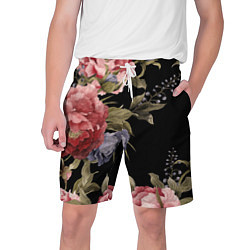 Шорты на шнурке мужские Цветы, цвет: 3D-принт