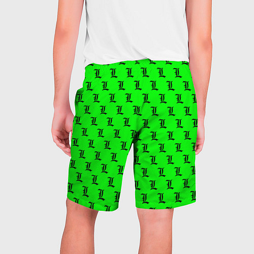Мужские шорты Эл паттерн зеленый / 3D-принт – фото 2
