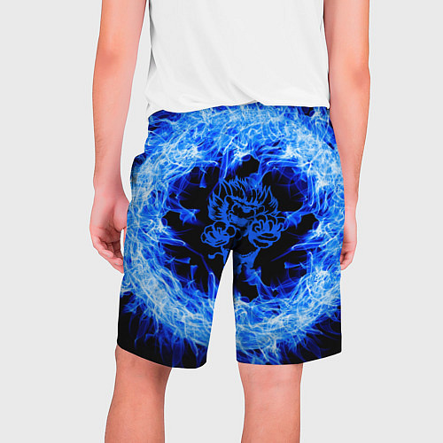 Мужские шорты Лев в синем пламени / 3D-принт – фото 2
