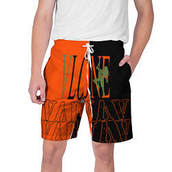 Шорты на шнурке мужские V lone orange dark logo, цвет: 3D-принт