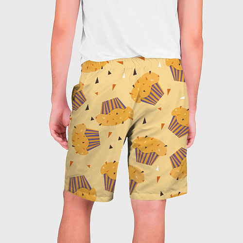 Мужские шорты Капкейки на желтом фоне / 3D-принт – фото 2