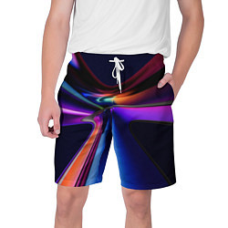 Шорты на шнурке мужские Красочные светящиеся линии, цвет: 3D-принт