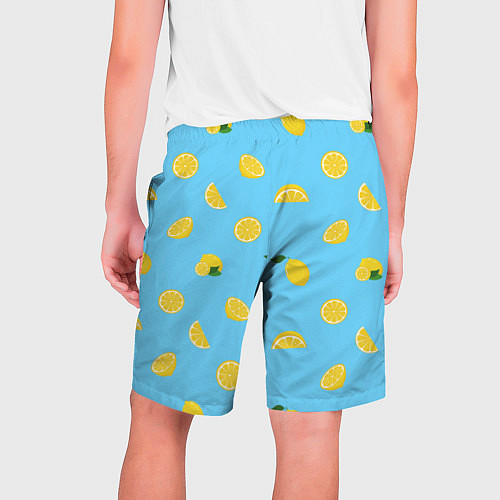 Мужские шорты Лимоны на голубом / 3D-принт – фото 2
