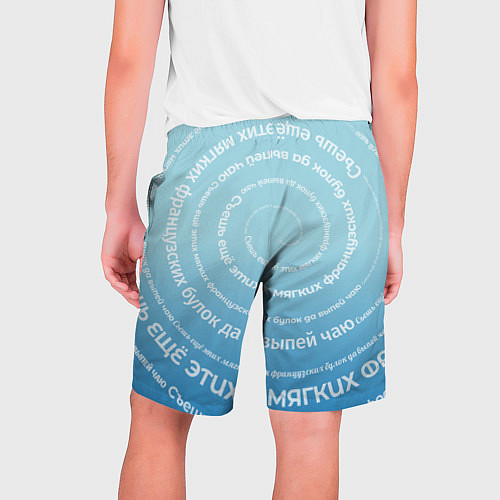 Мужские шорты Панграмма Спираль Съешь булок / 3D-принт – фото 2
